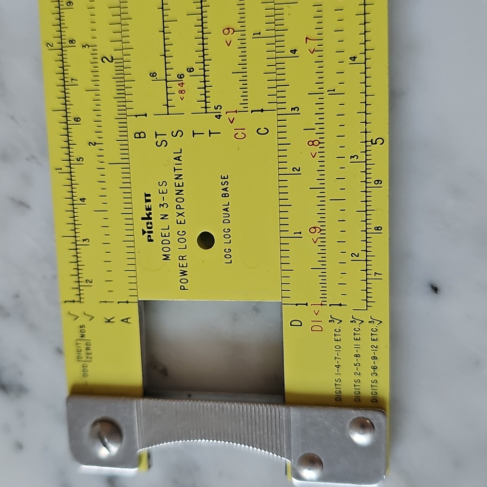 Vintage Pickett N-3-ES Power Log Exponential Slide Rule With Leather Case - Picture 2 of 15